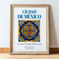 Ciudad de México, Mexico – Travel Print, in wooden frame leaning on the floor