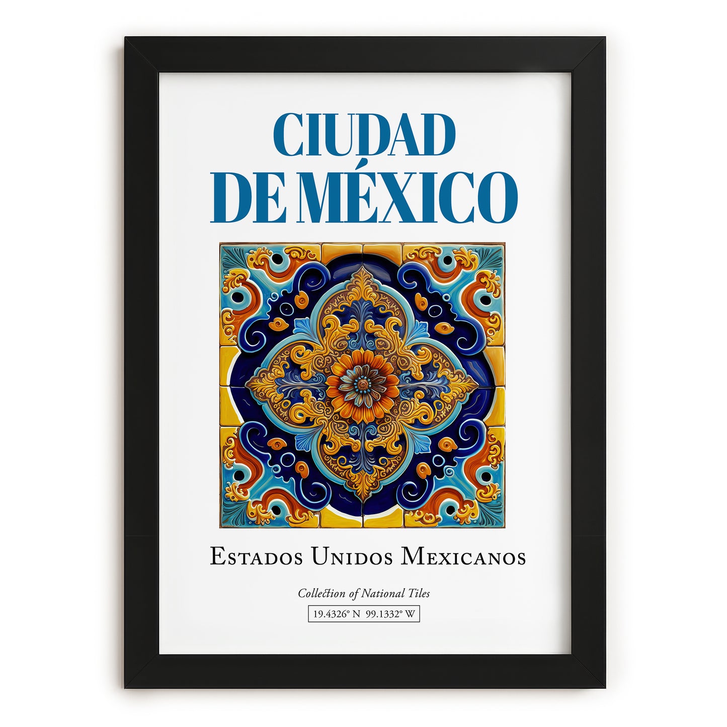 Ciudad de México, Mexico – Travel Print, in sleek black frame