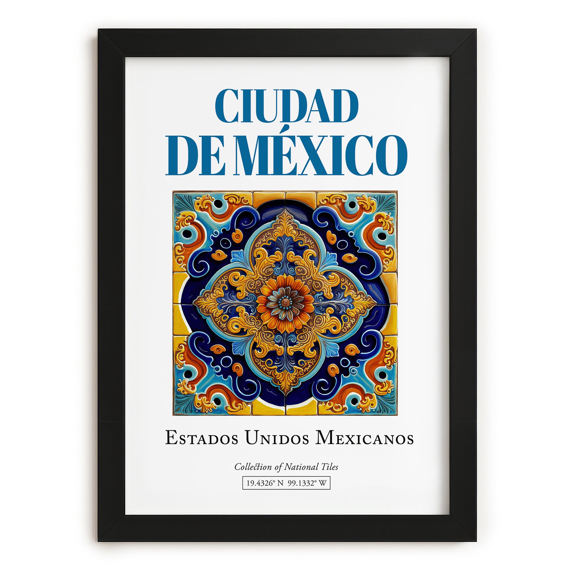 Ciudad de México, Mexico – Travel Print, in sleek black frame