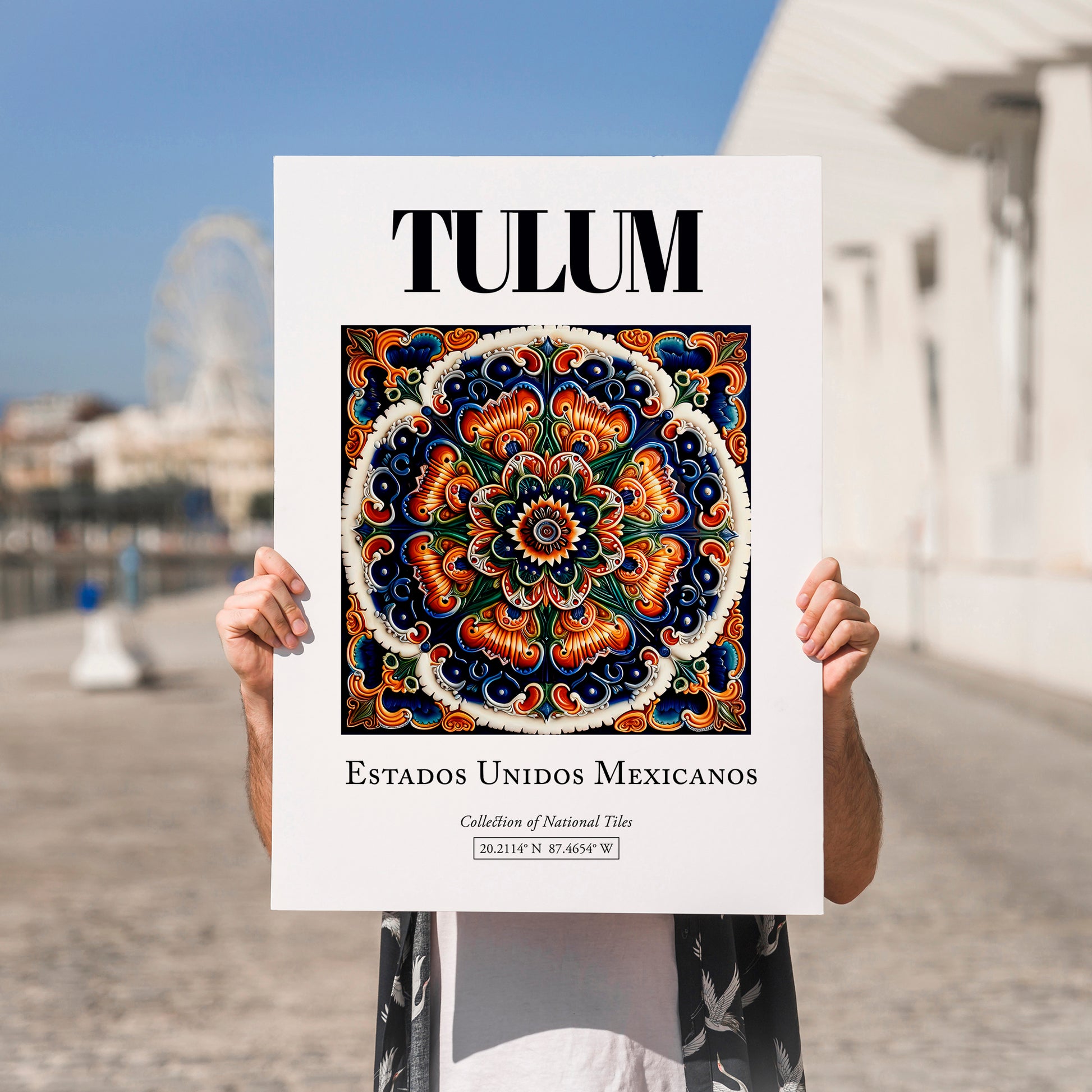 Tulum, Mexico – Travel Wall Decor, no-text version framed in wood