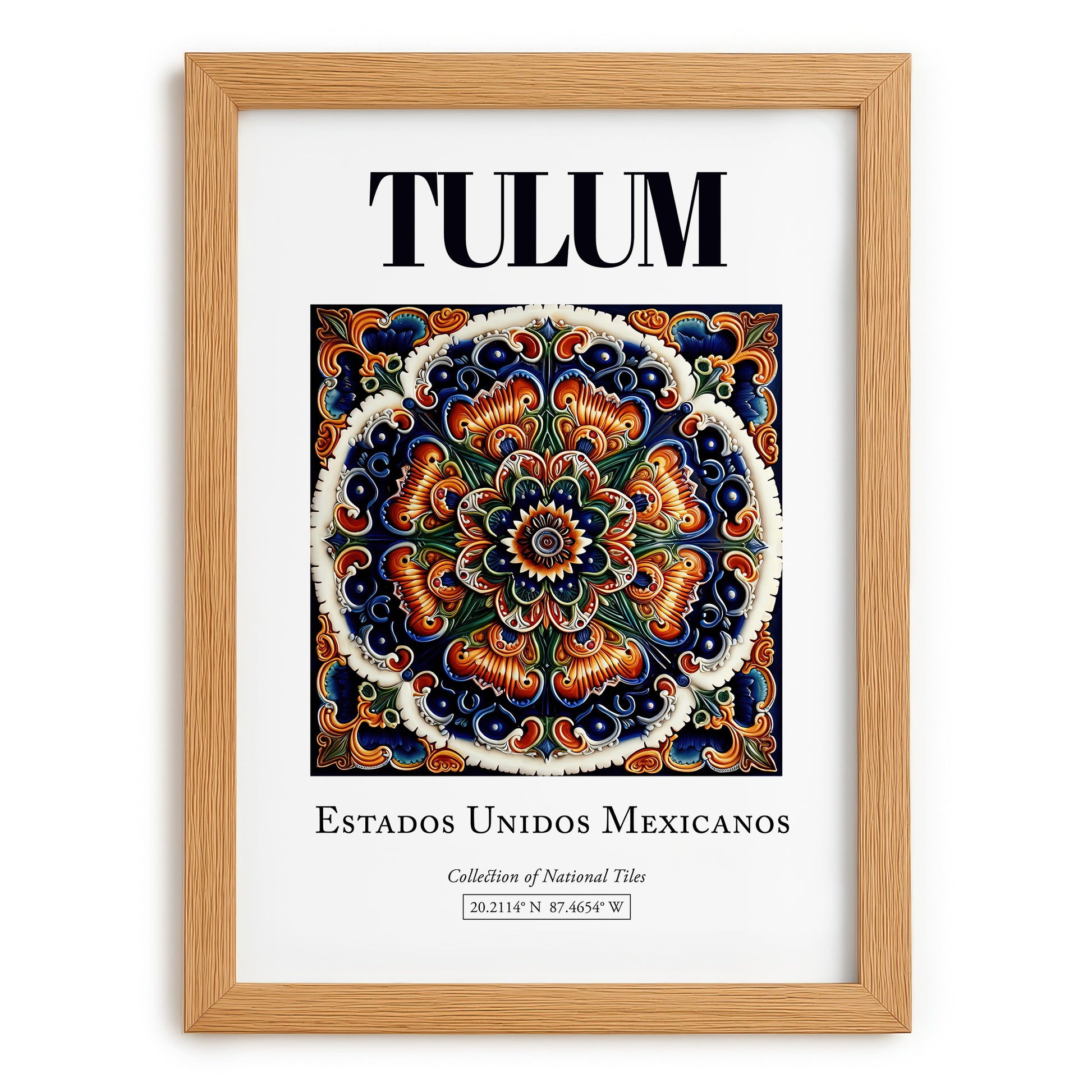 Tulum, Mexico – Travel Wall Decor, set in oak frame