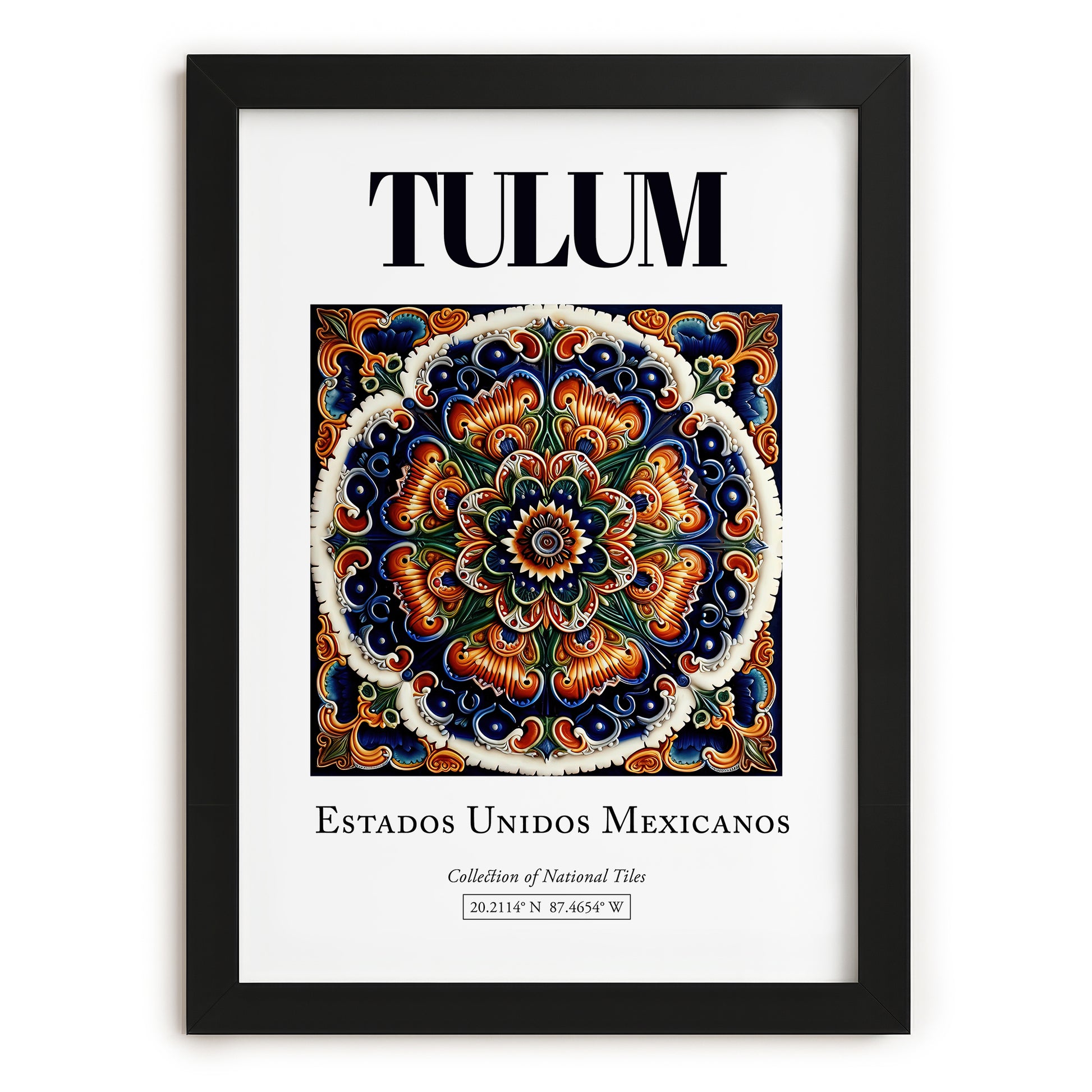 Tulum, Mexico – Travel Wall Decor, in sleek black frame