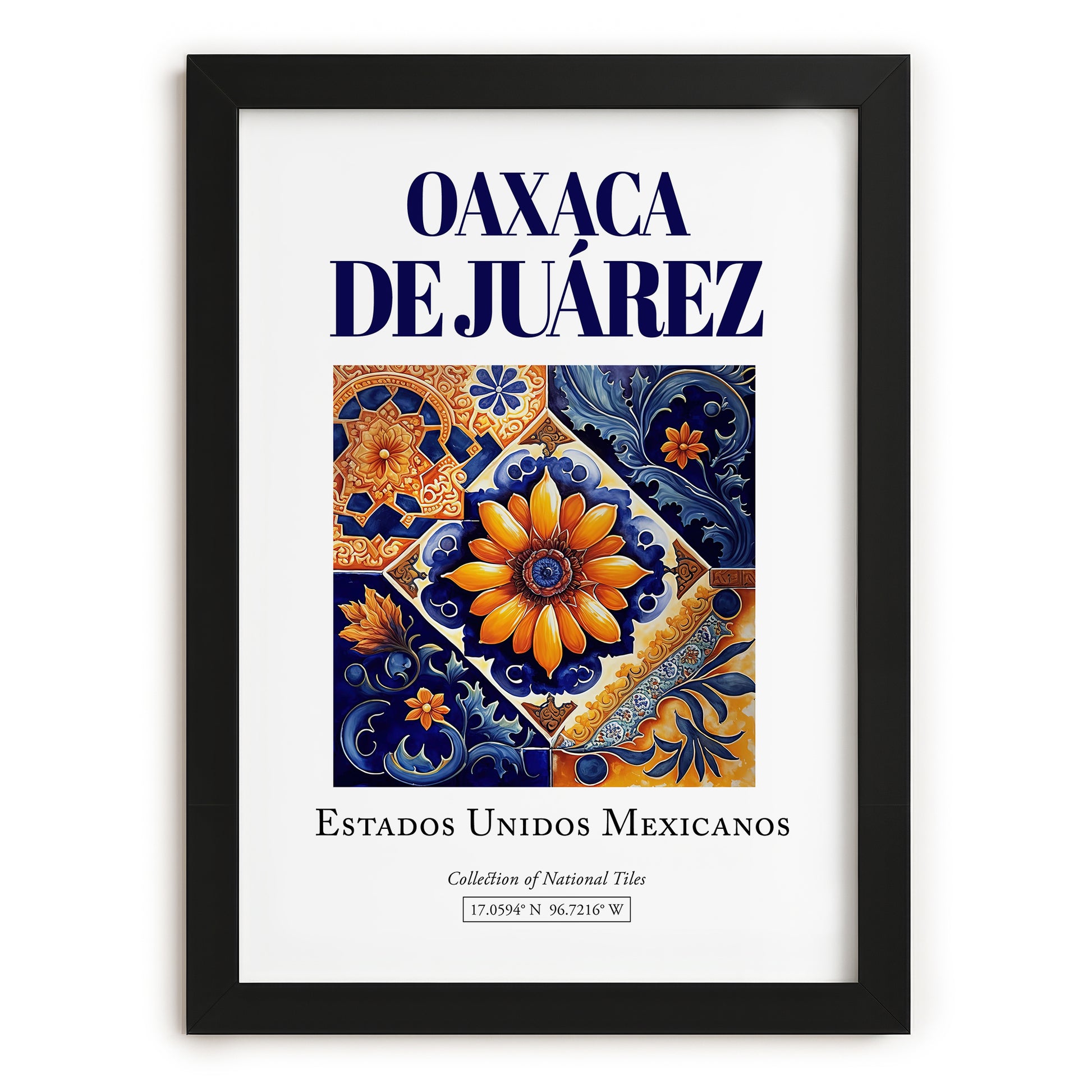 Oaxaca de Juárez, Mexico – Travel Print, in sleek black frame