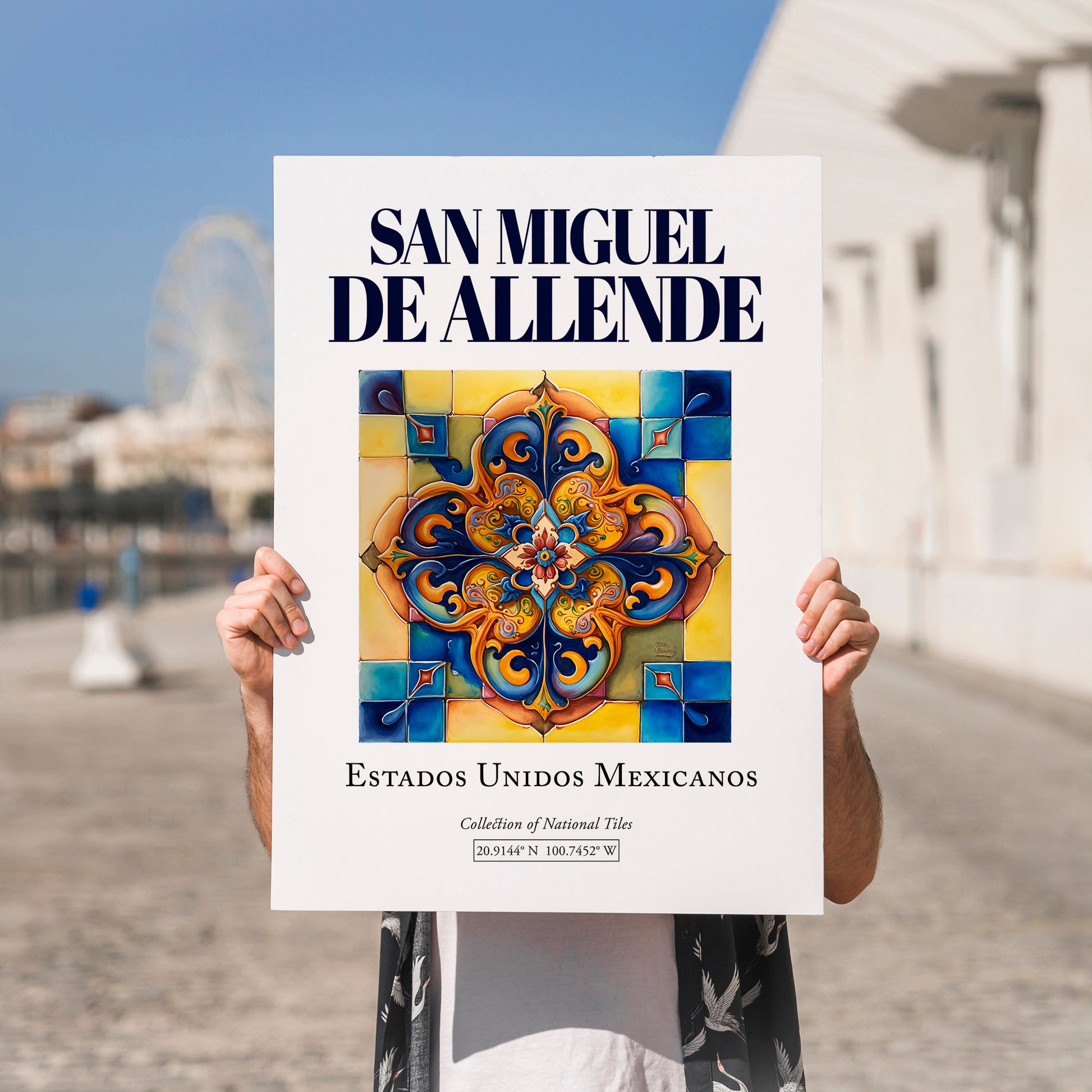 San Miguel de Allende, Mexico – National Pride Wall Decor, no-text version framed in wood