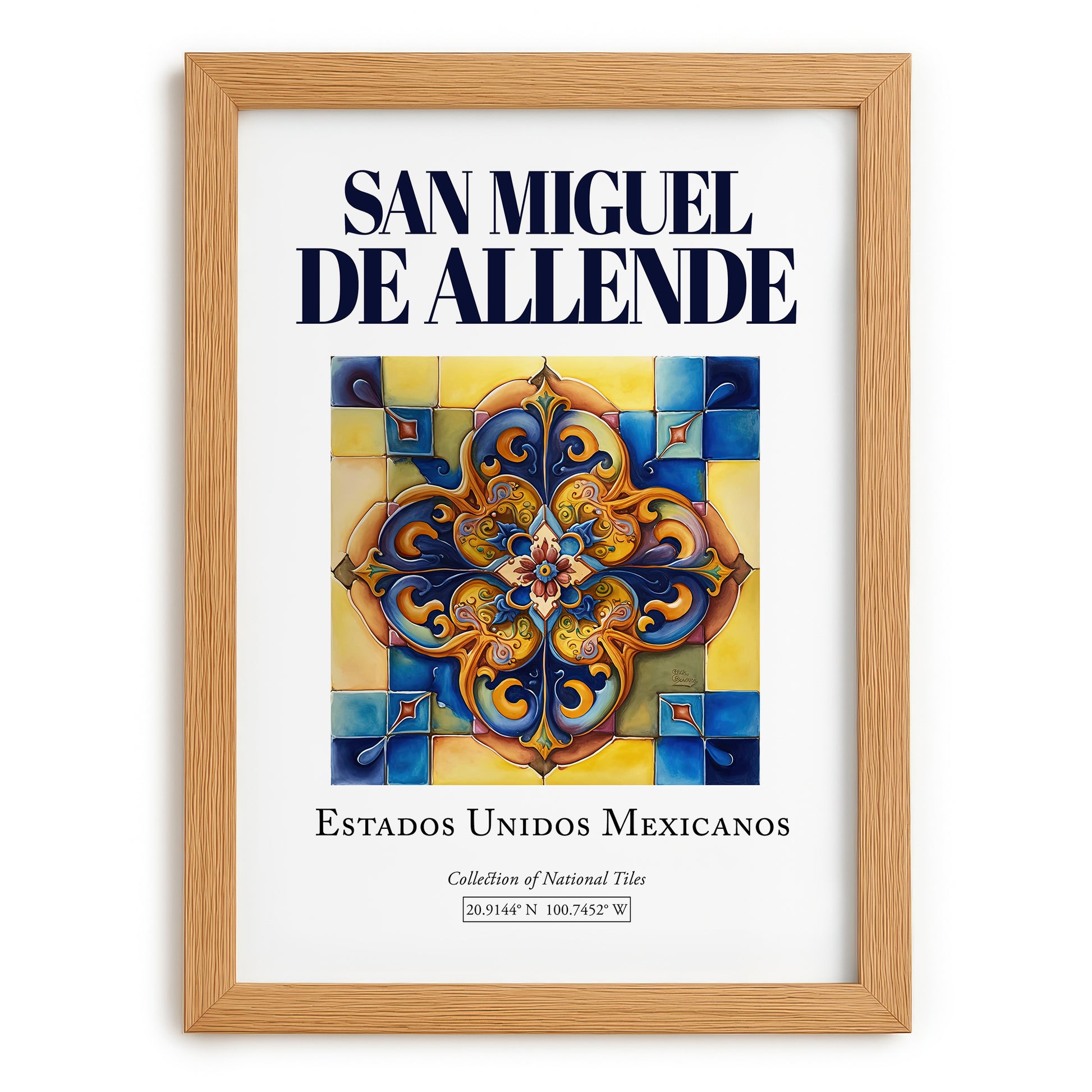 San Miguel de Allende, Mexico – National Pride Wall Decor, set in oak frame