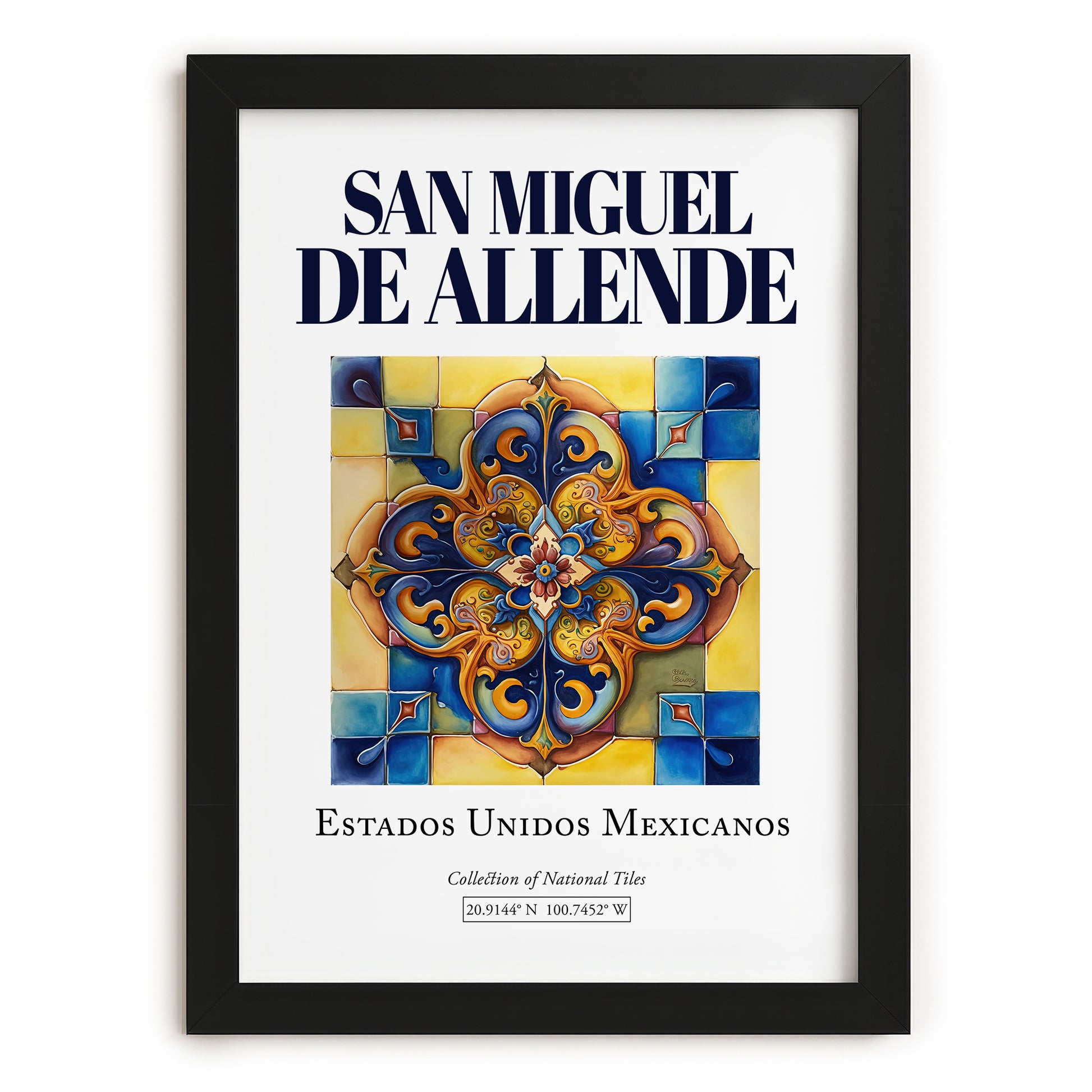 San Miguel de Allende, Mexico – National Pride Wall Decor, in sleek black frame