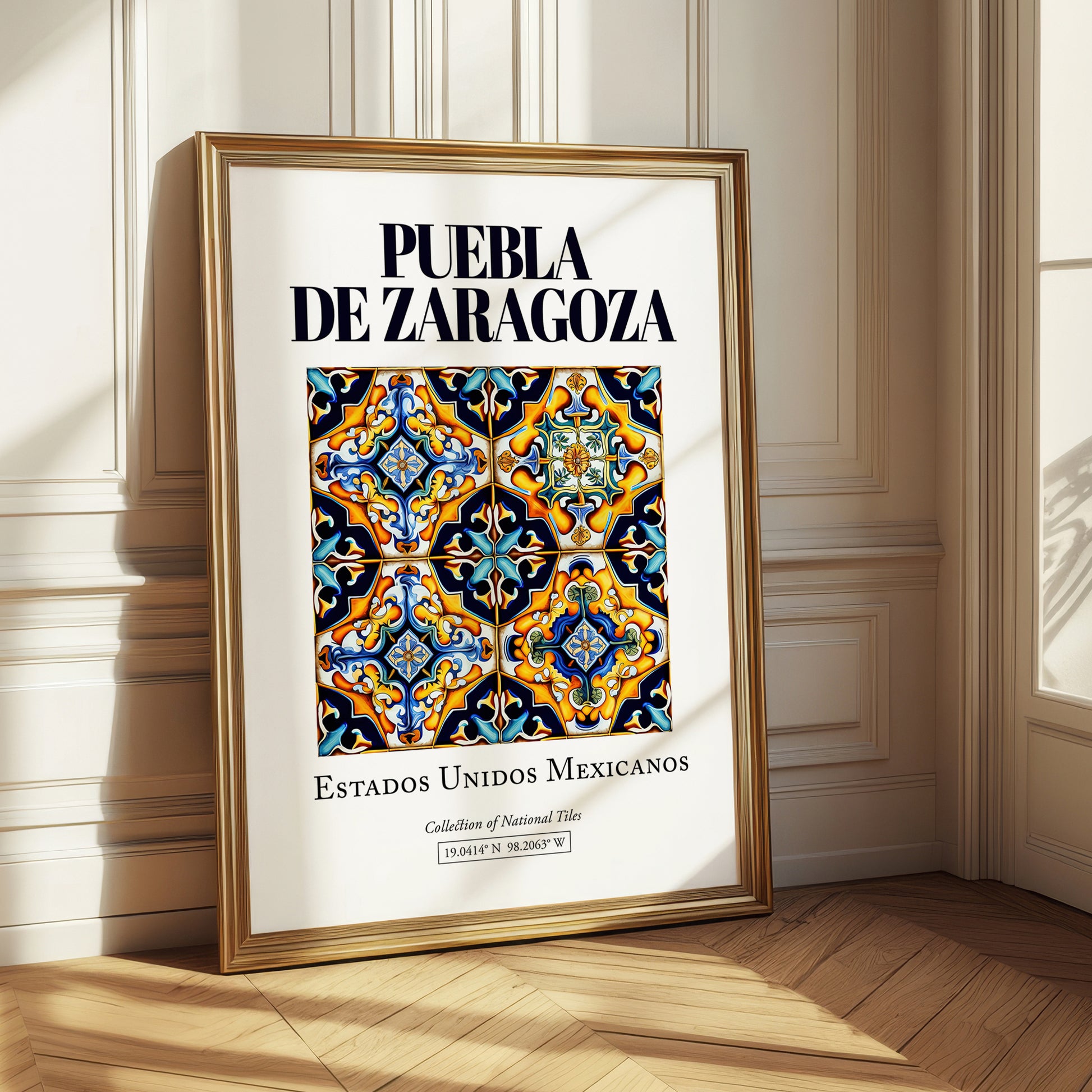 Puebla de Zaragoza, Mexico – Cultural Heritage Wall Art, styled in a charming Paris street view