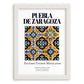 Puebla de Zaragoza, Mexico – Cultural Heritage Wall Art, placed in minimal white frame