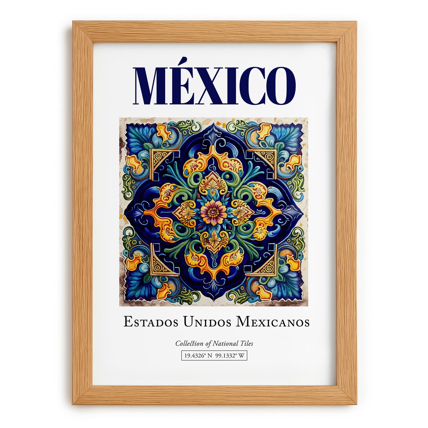México, Mexico – Wanderlust-Inspired Poster, set in oak frame