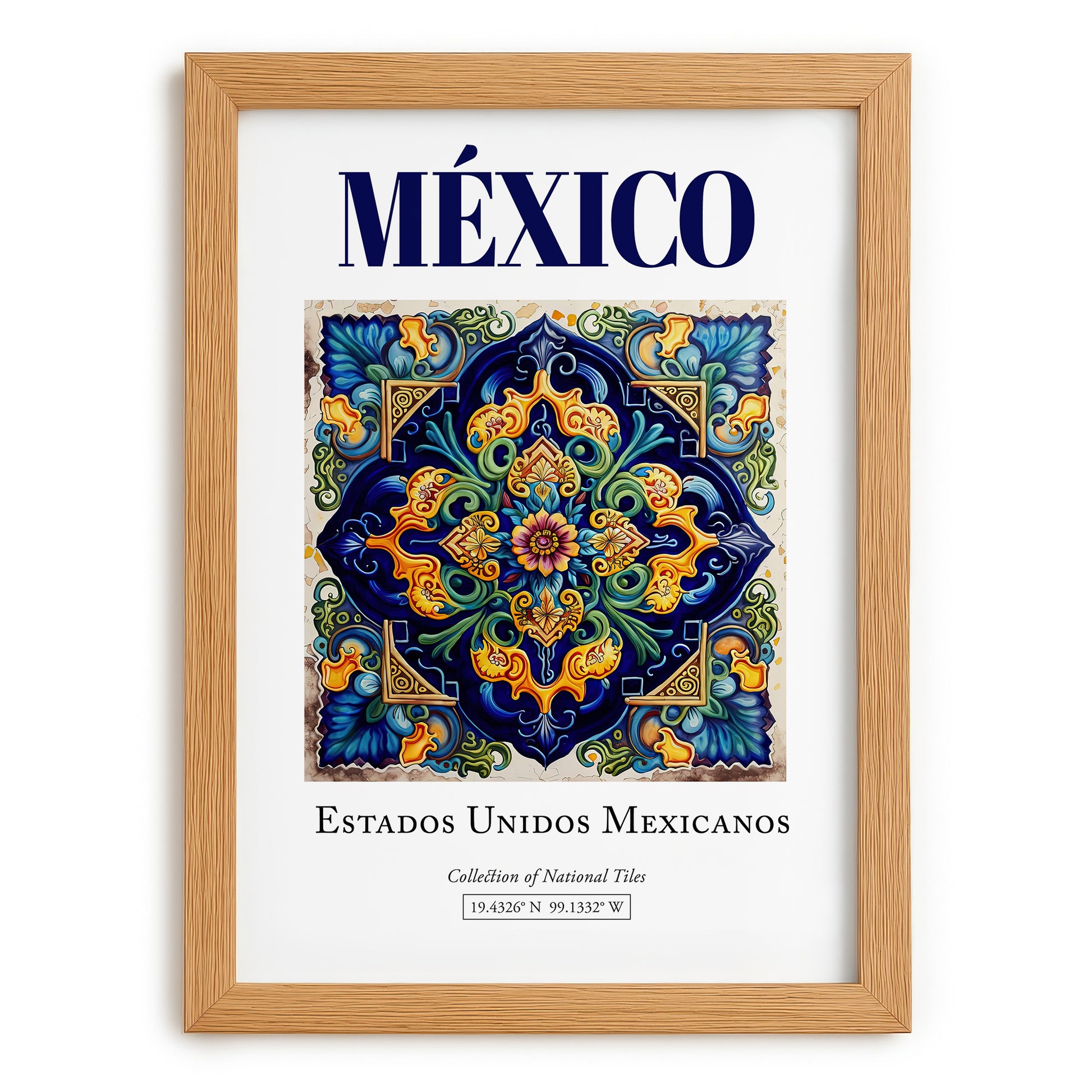 México, Mexico – Wanderlust-Inspired Poster, set in oak frame
