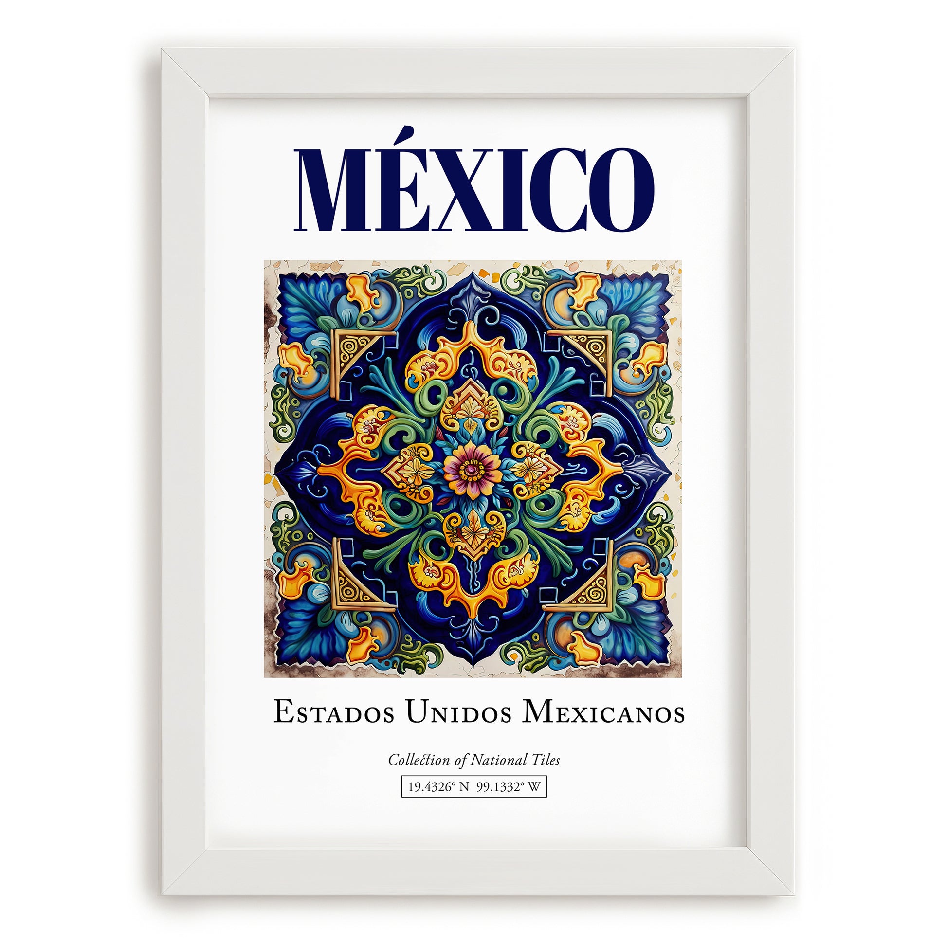 México, Mexico – Wanderlust-Inspired Poster, placed in minimal white frame