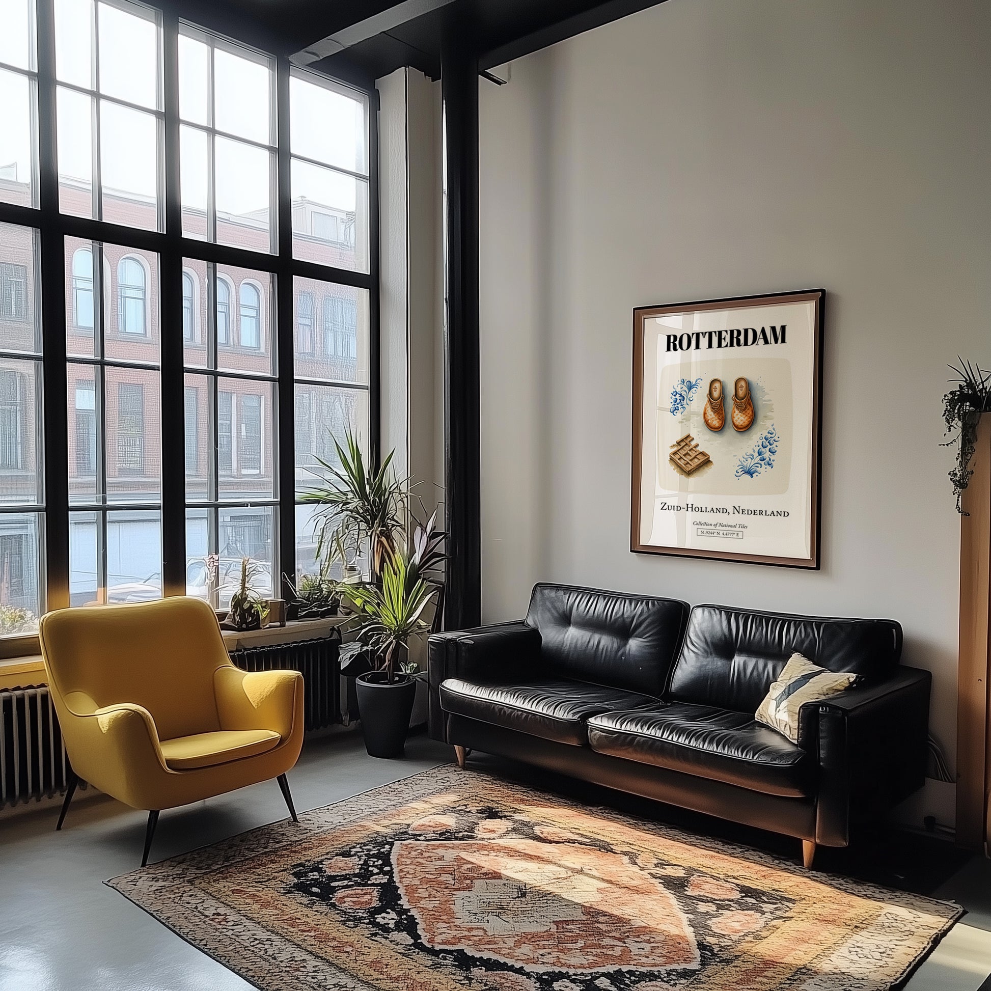Rotterdam, Netherlands – Travel Poster, unframed on coastal sand
