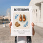 Rotterdam, Netherlands – Travel Poster, no-text version framed in wood