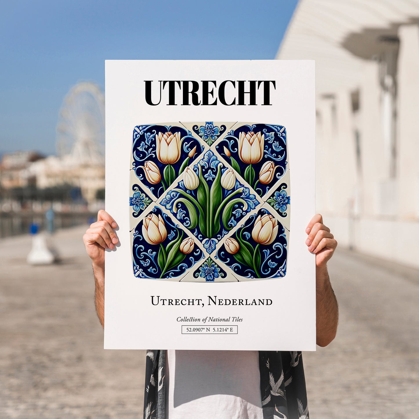 Utrecht, Netherlands – Travel Wall Decor, no-text version framed in wood