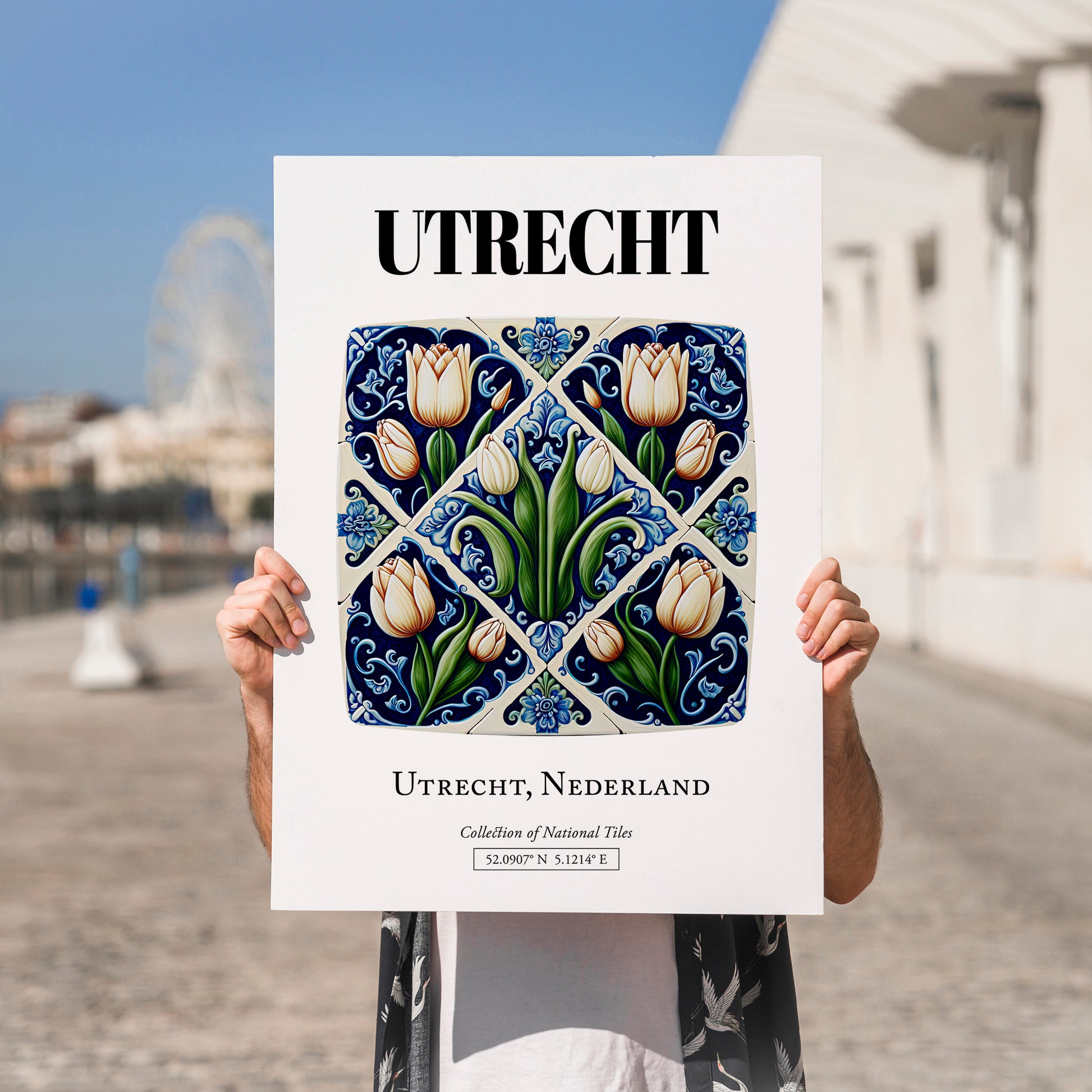 Utrecht, Netherlands – Travel Wall Decor, no-text version framed in wood