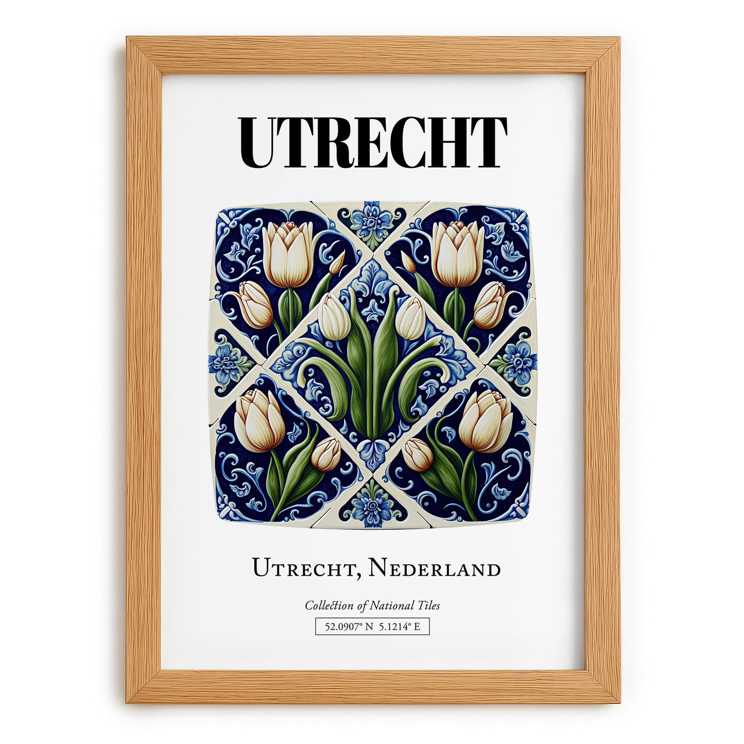 Utrecht, Netherlands – Travel Wall Decor, set in oak frame