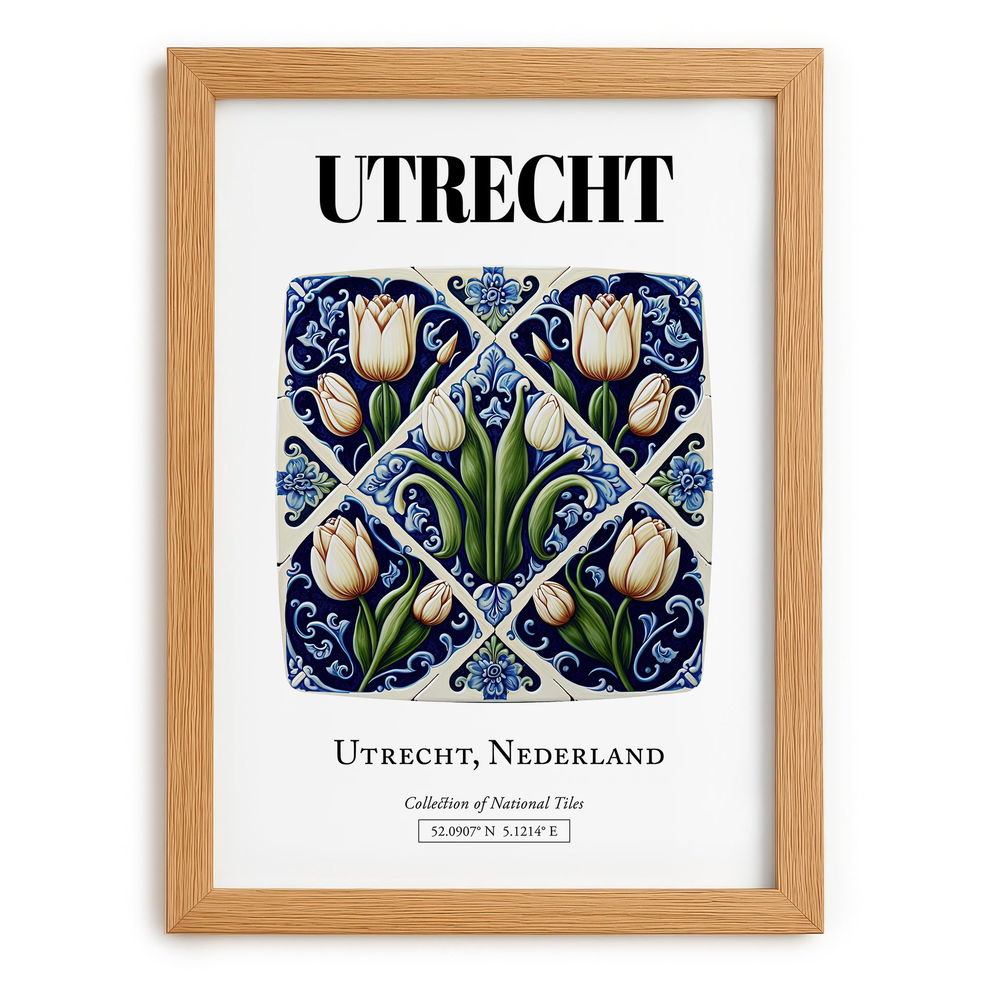 Utrecht, Netherlands – Travel Wall Decor, set in oak frame