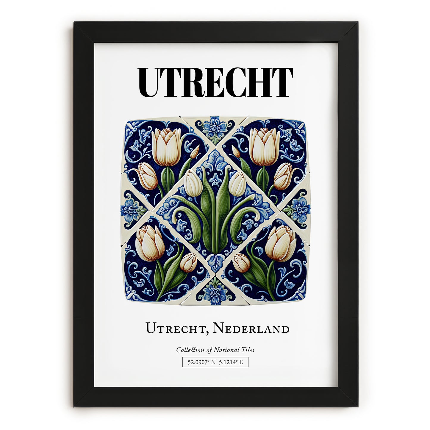 Utrecht, Netherlands – Travel Wall Decor, in sleek black frame
