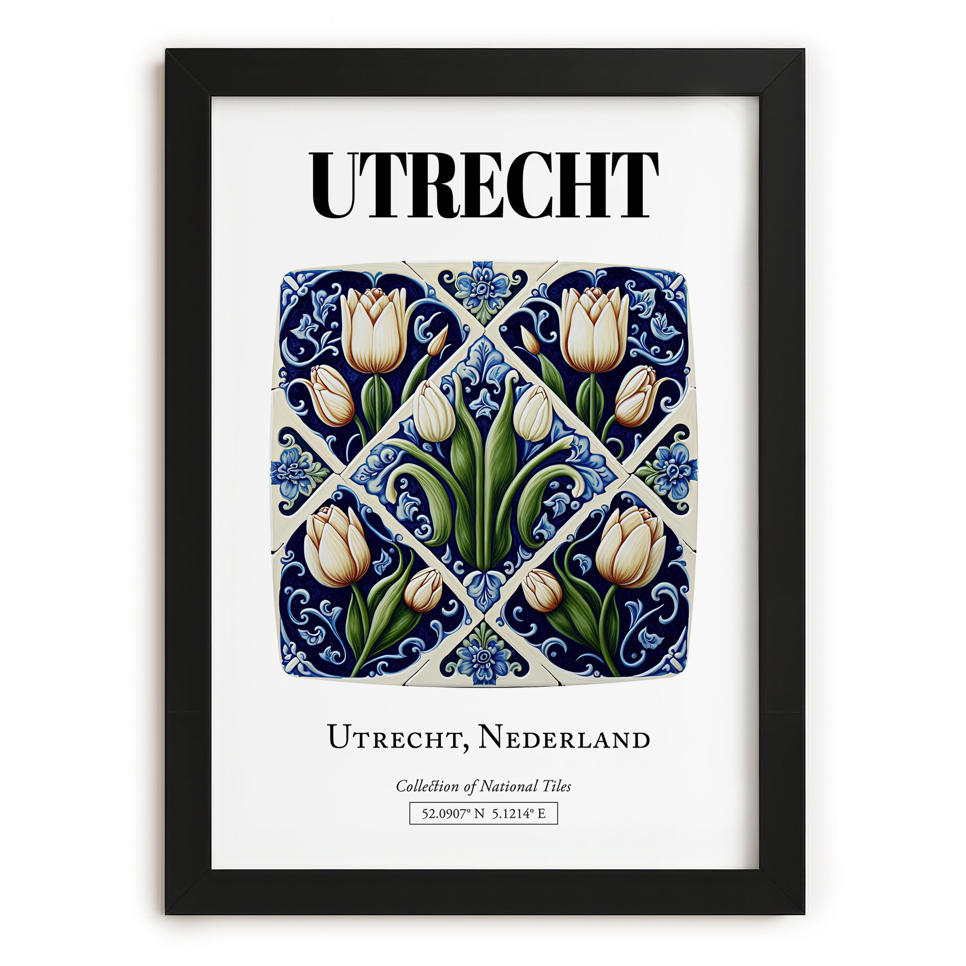 Utrecht, Netherlands – Travel Wall Decor, in sleek black frame