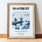 Maastricht, Netherlands – Travel Poster, in wooden frame leaning on the floor