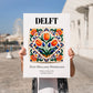 Delft, Netherlands – Country Culture Poster, no-text version framed in wood
