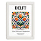 Delft, Netherlands – Country Culture Poster, placed in minimal white frame
