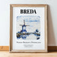 Breda, Netherlands – Travel Wall Decor, in wooden frame leaning on the floor