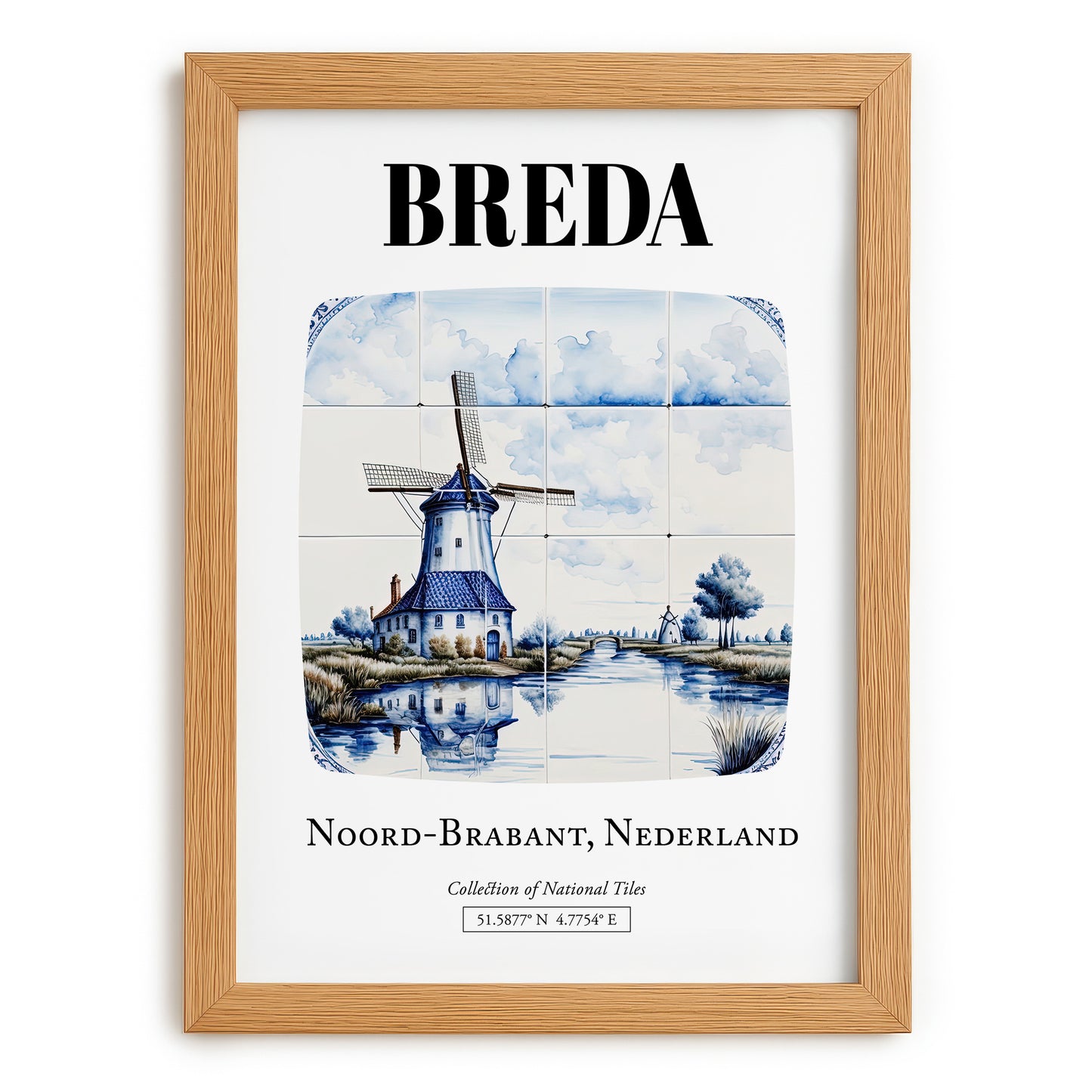 Breda, Netherlands – Travel Wall Decor, set in oak frame