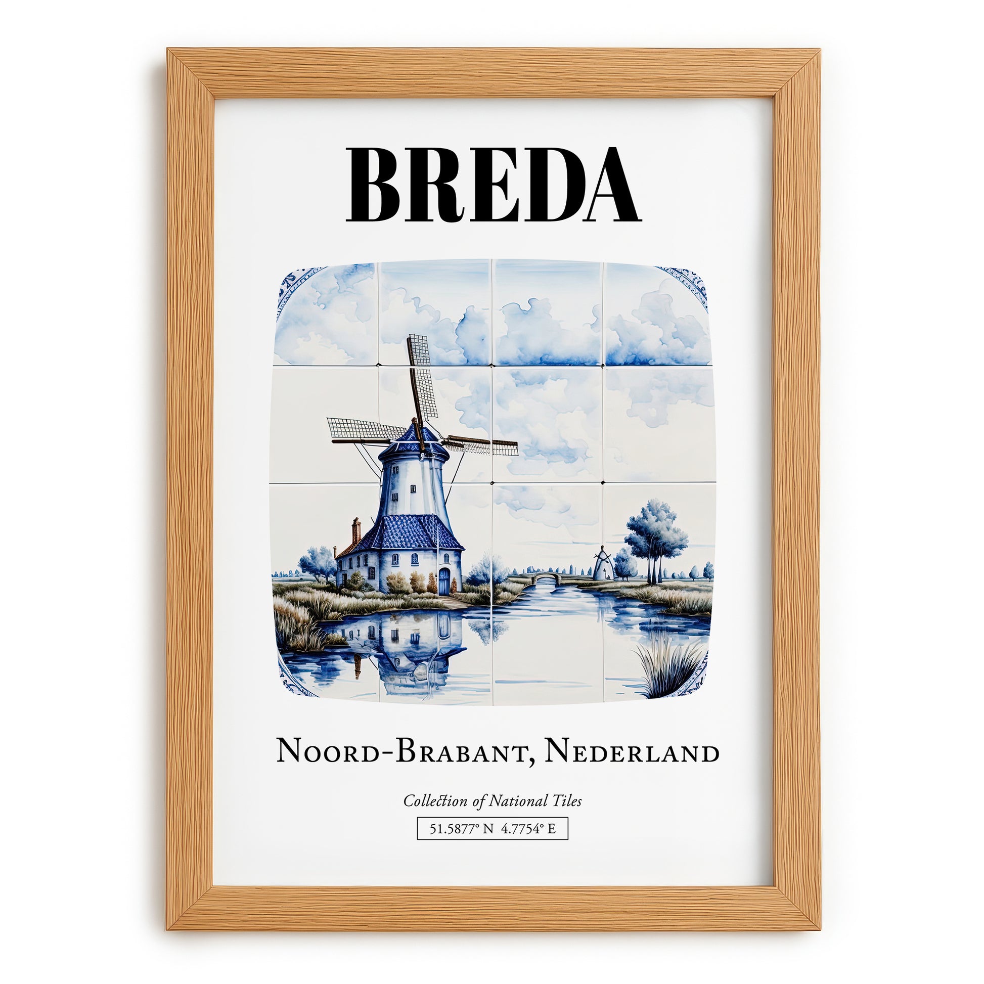 Breda, Netherlands – Travel Wall Decor, set in oak frame