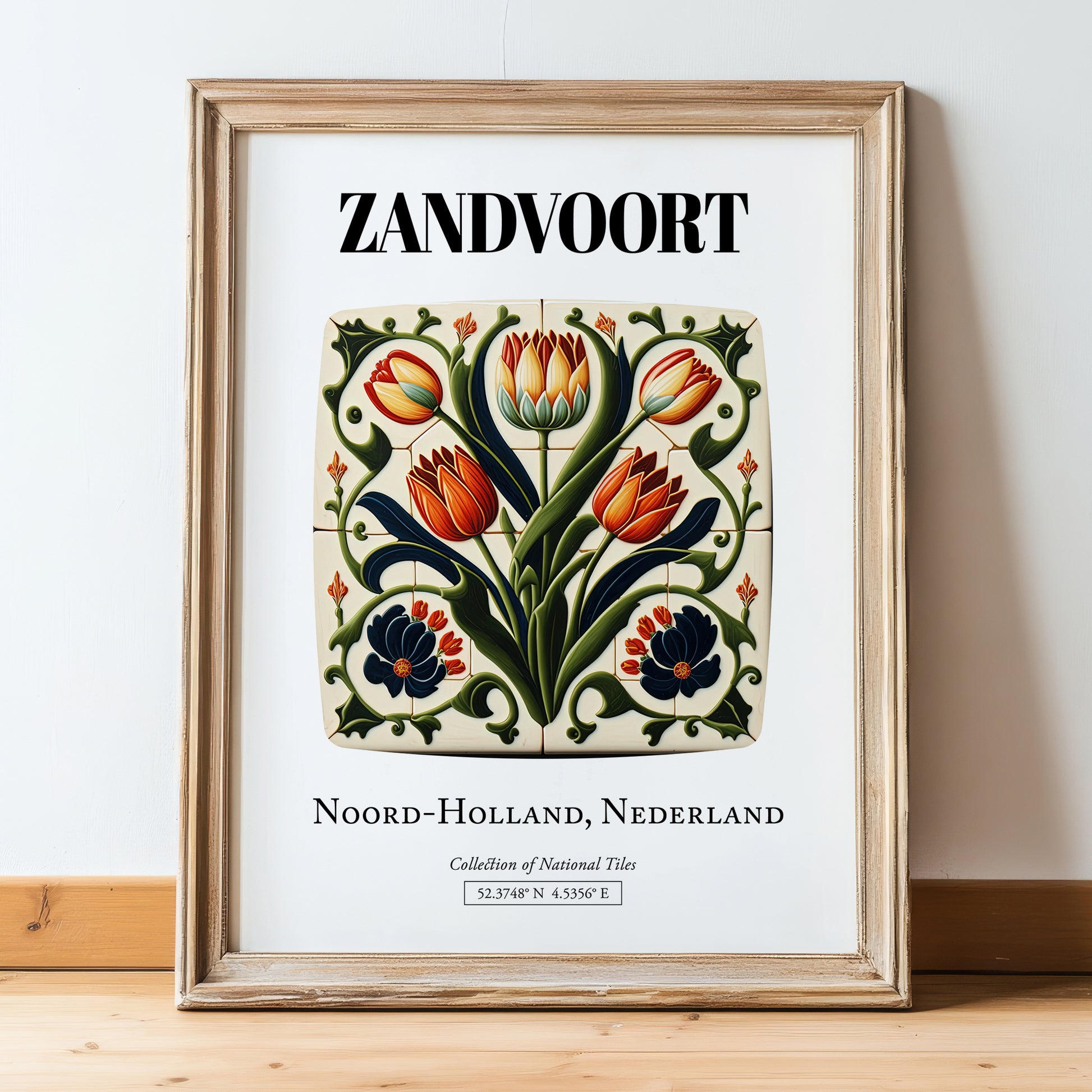 Zandvoort, Netherlands – Travel Wall Art, in wooden frame leaning on the floor