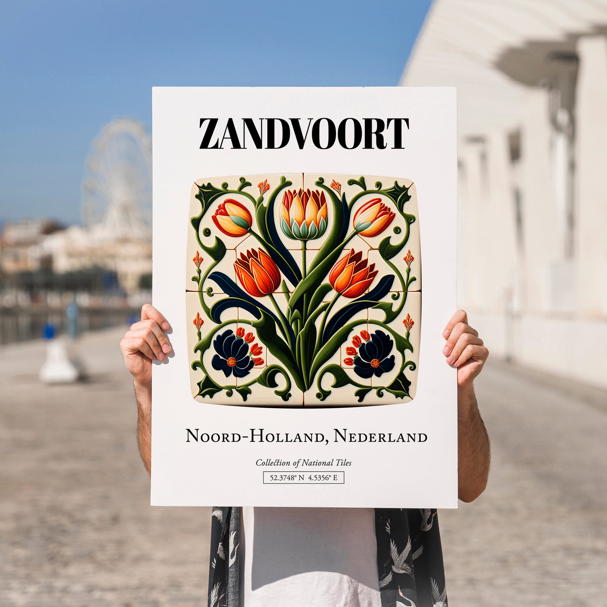 Zandvoort, Netherlands – Travel Wall Art, no-text version framed in wood