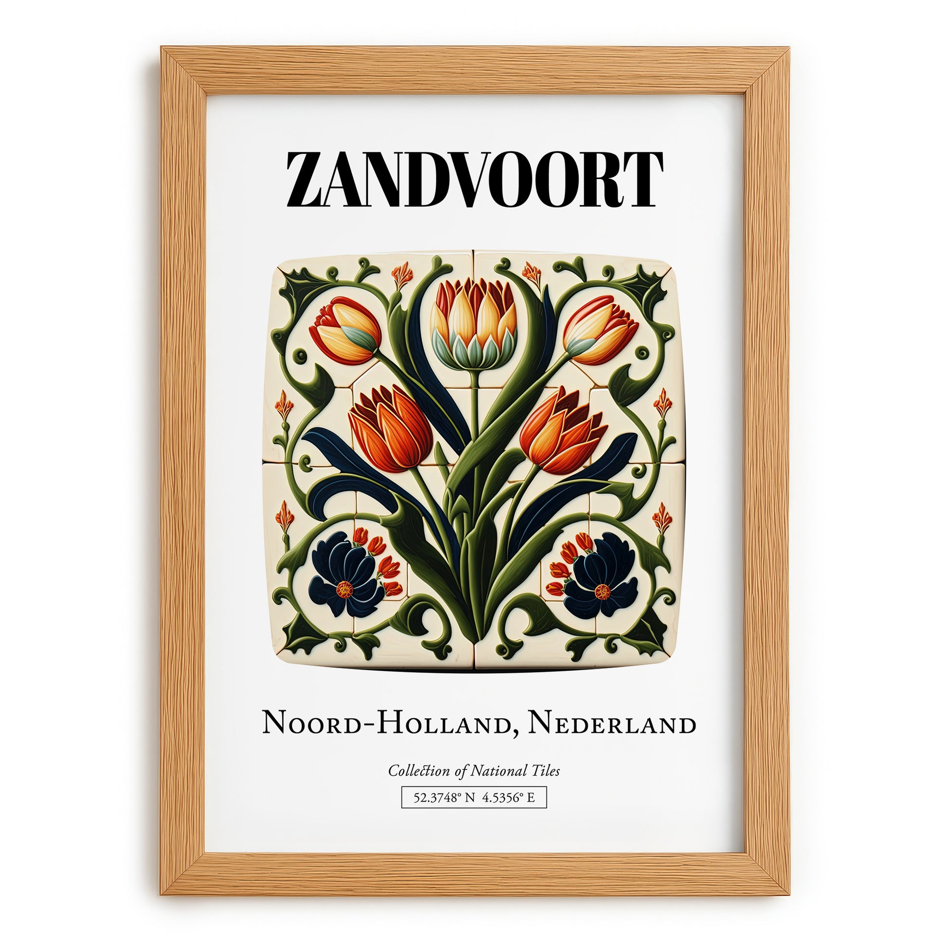 Zandvoort, Netherlands – Travel Wall Art, set in oak frame
