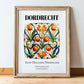 Dordrecht, Netherlands – Global Cities Wall Print, in wooden frame leaning on the floor