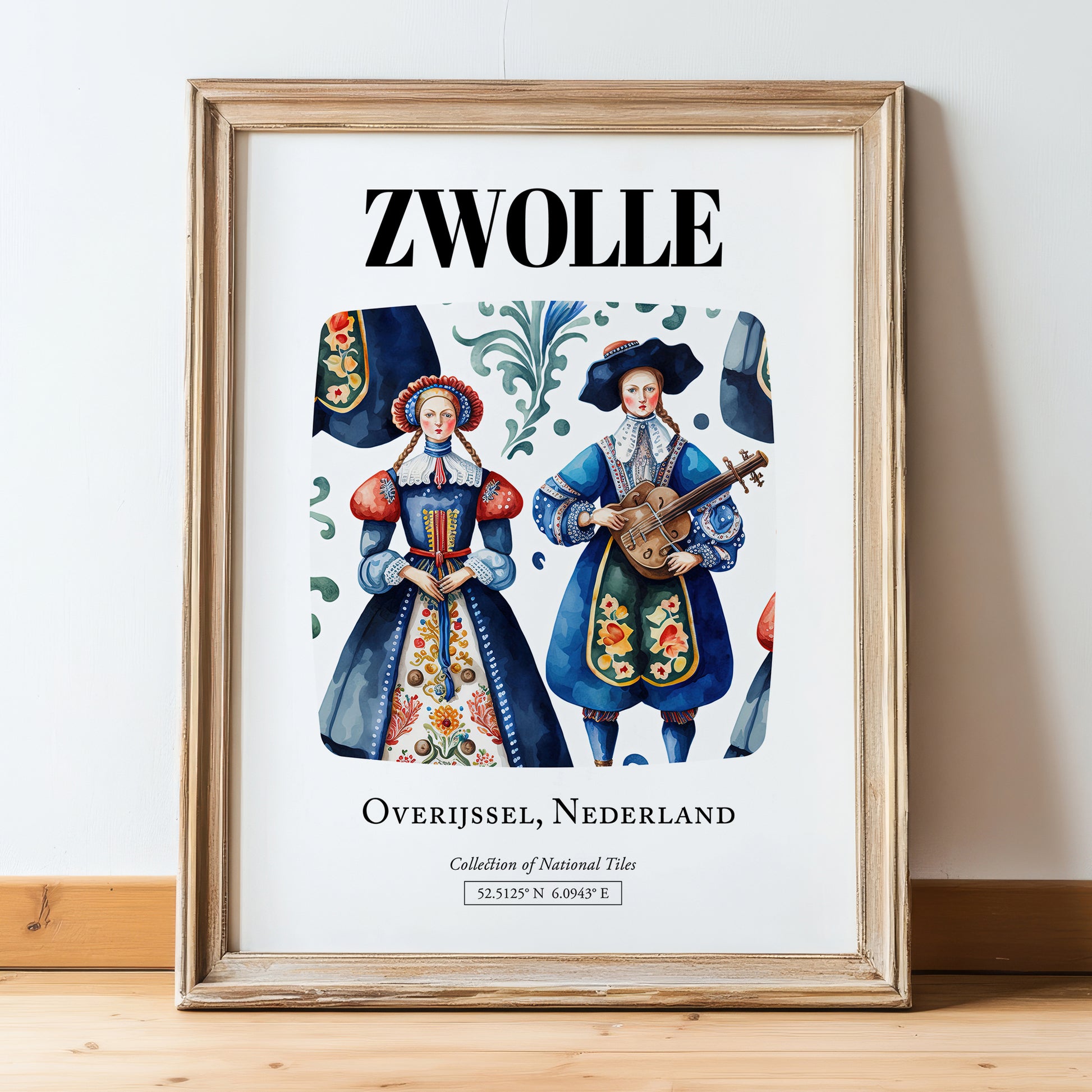 Zwolle, Netherlands – Wanderlust Wall Decor, in wooden frame leaning on the floor