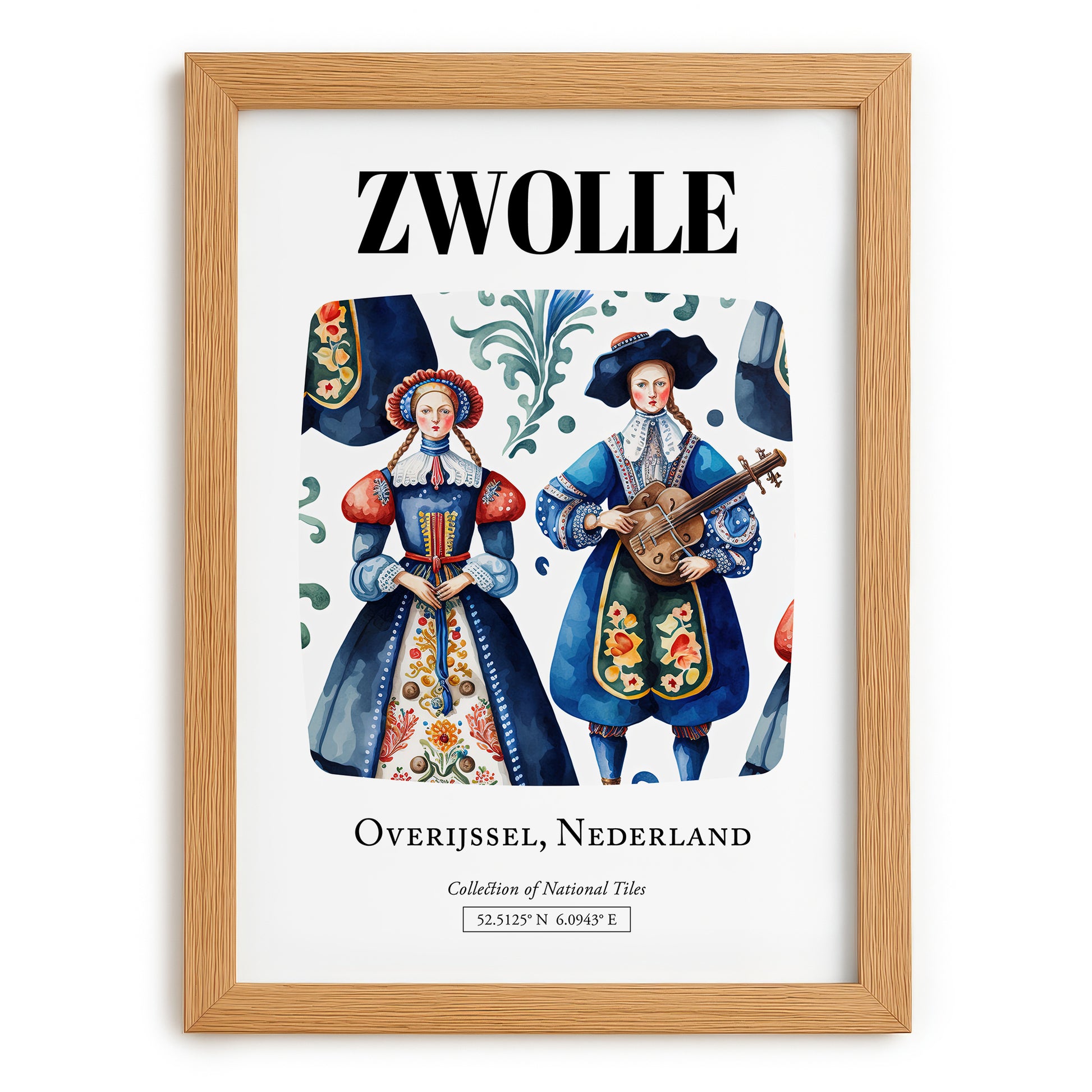 Zwolle, Netherlands – Wanderlust Wall Decor, set in oak frame