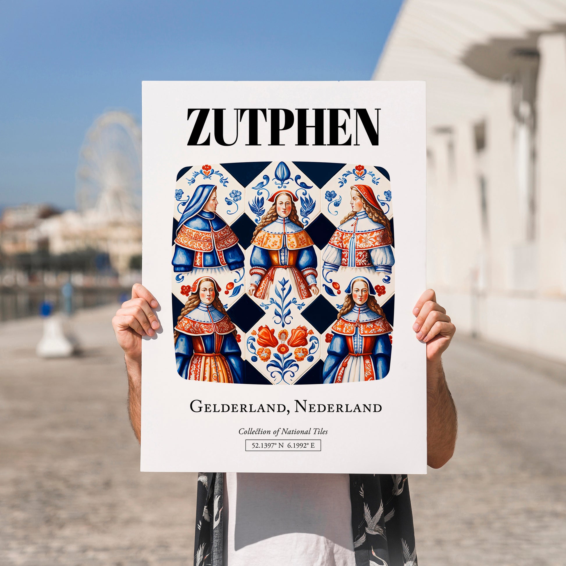 Zutphen, Netherlands – Travel Print, no-text version framed in wood