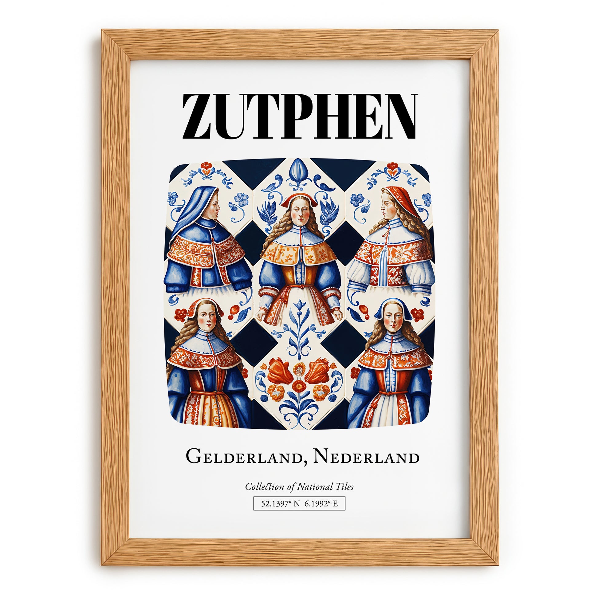 Zutphen, Netherlands – Travel Print, set in oak frame