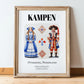 Kampen, Netherlands – Wanderlust-Inspired Poster, in wooden frame leaning on the floor