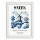 Sneek, Netherlands – Tourist Destination Poster, placed in minimal white frame