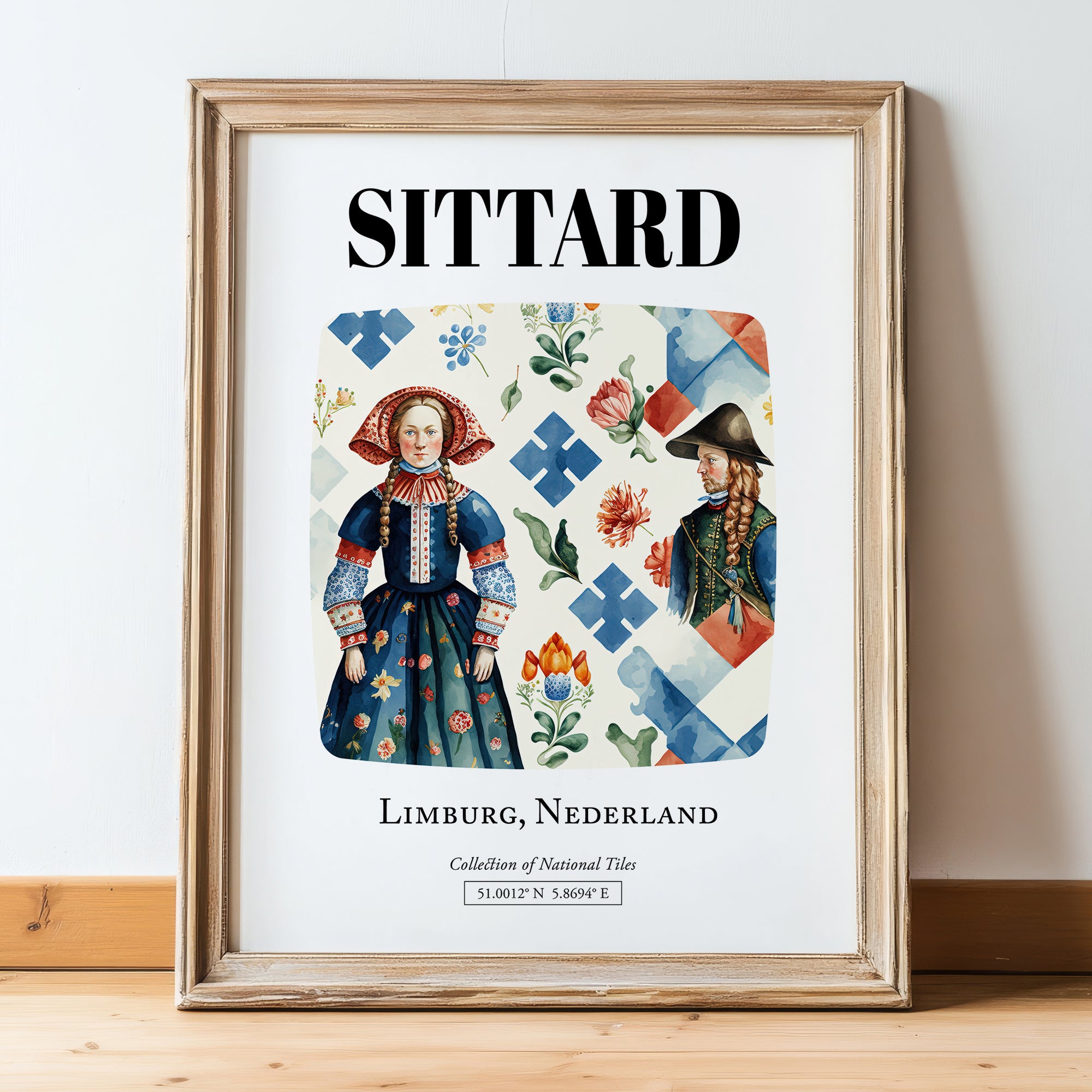 Sittard, Netherlands – National Pride Wall Decor, in wooden frame leaning on the floor