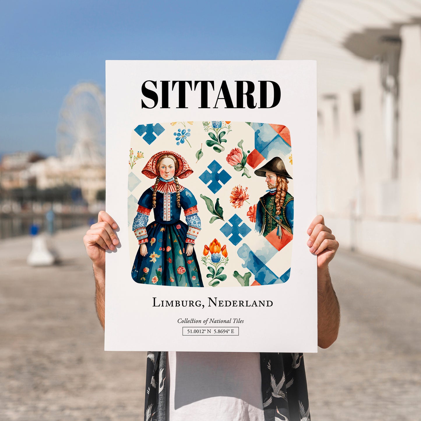 Sittard, Netherlands – National Pride Wall Decor, no-text version framed in wood