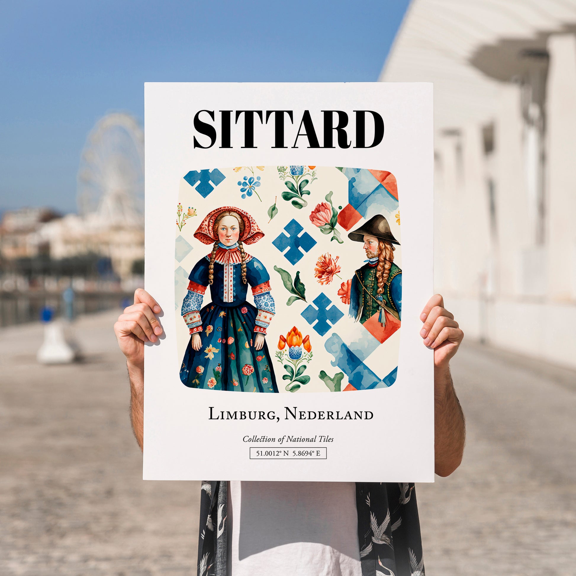 Sittard, Netherlands – National Pride Wall Decor, no-text version framed in wood