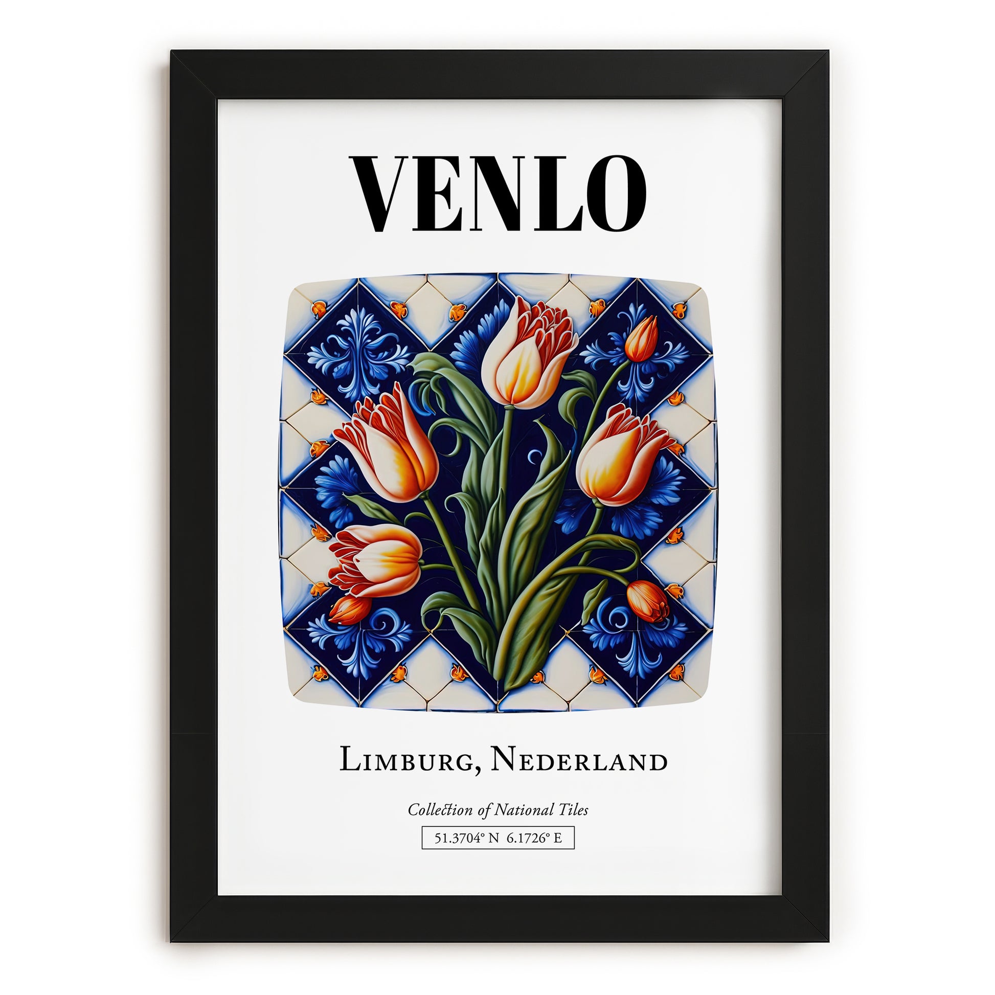 Venlo, Netherlands – Travel Print, in sleek black frame