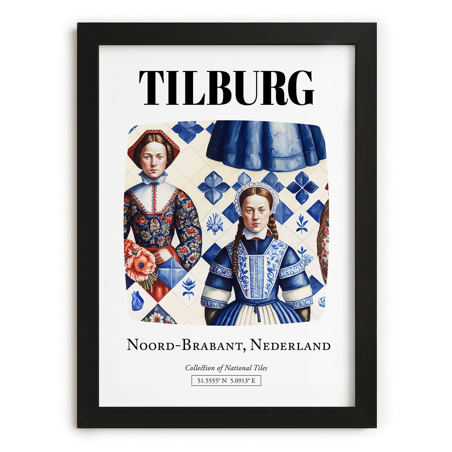 Tilburg, Netherlands – Travel Print, in sleek black frame