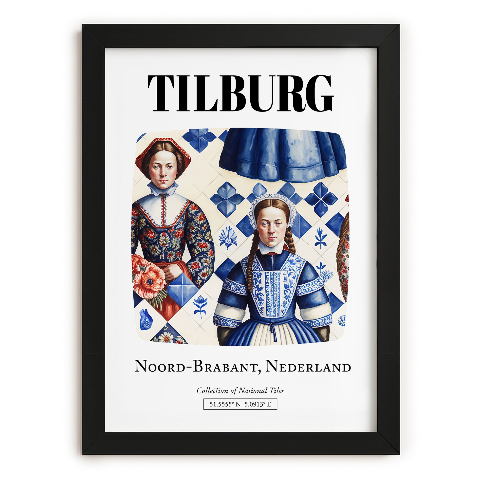 Tilburg, Netherlands – Travel Print, in sleek black frame