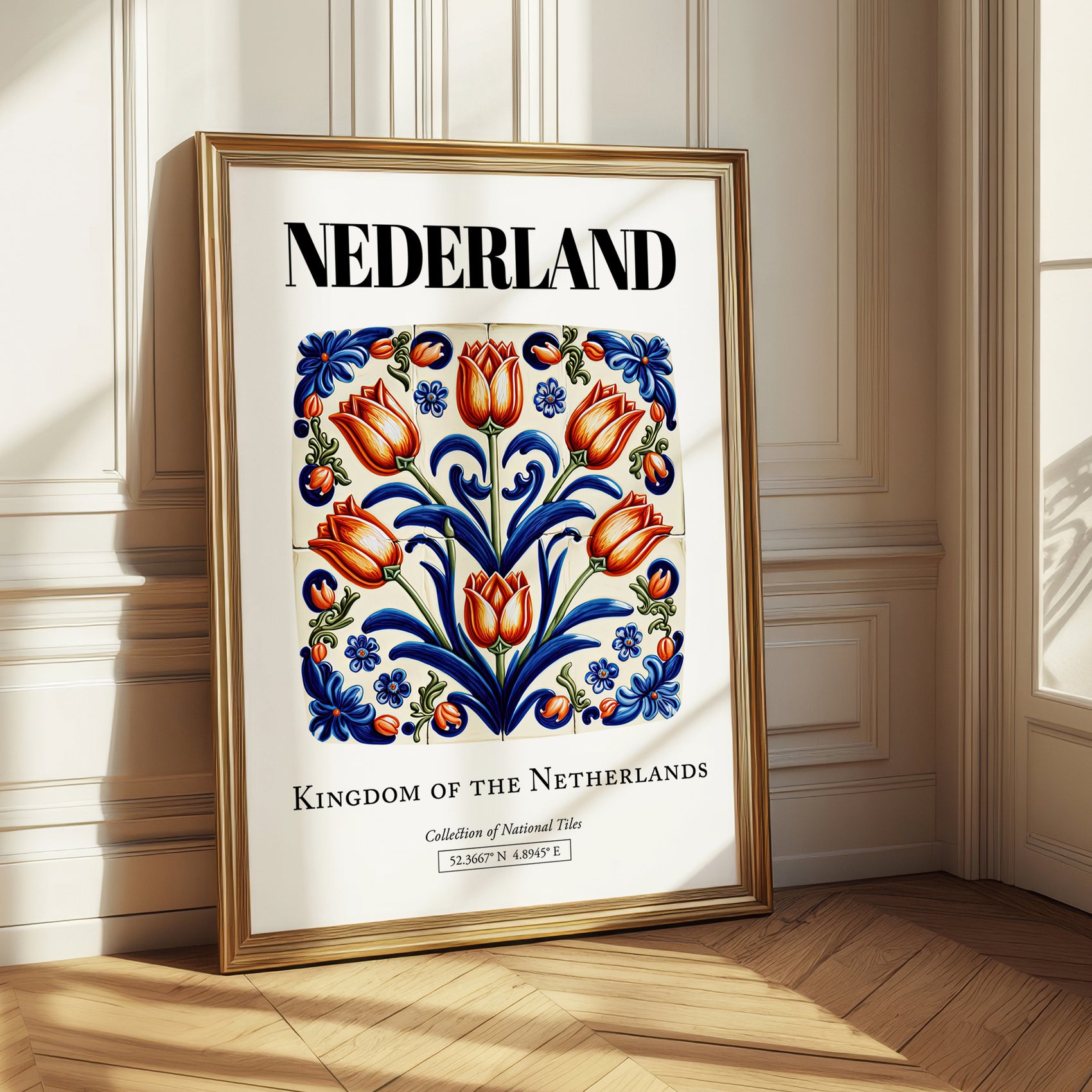 Nederland, Netherlands – Architectural Travel Art, styled in a charming Paris street view