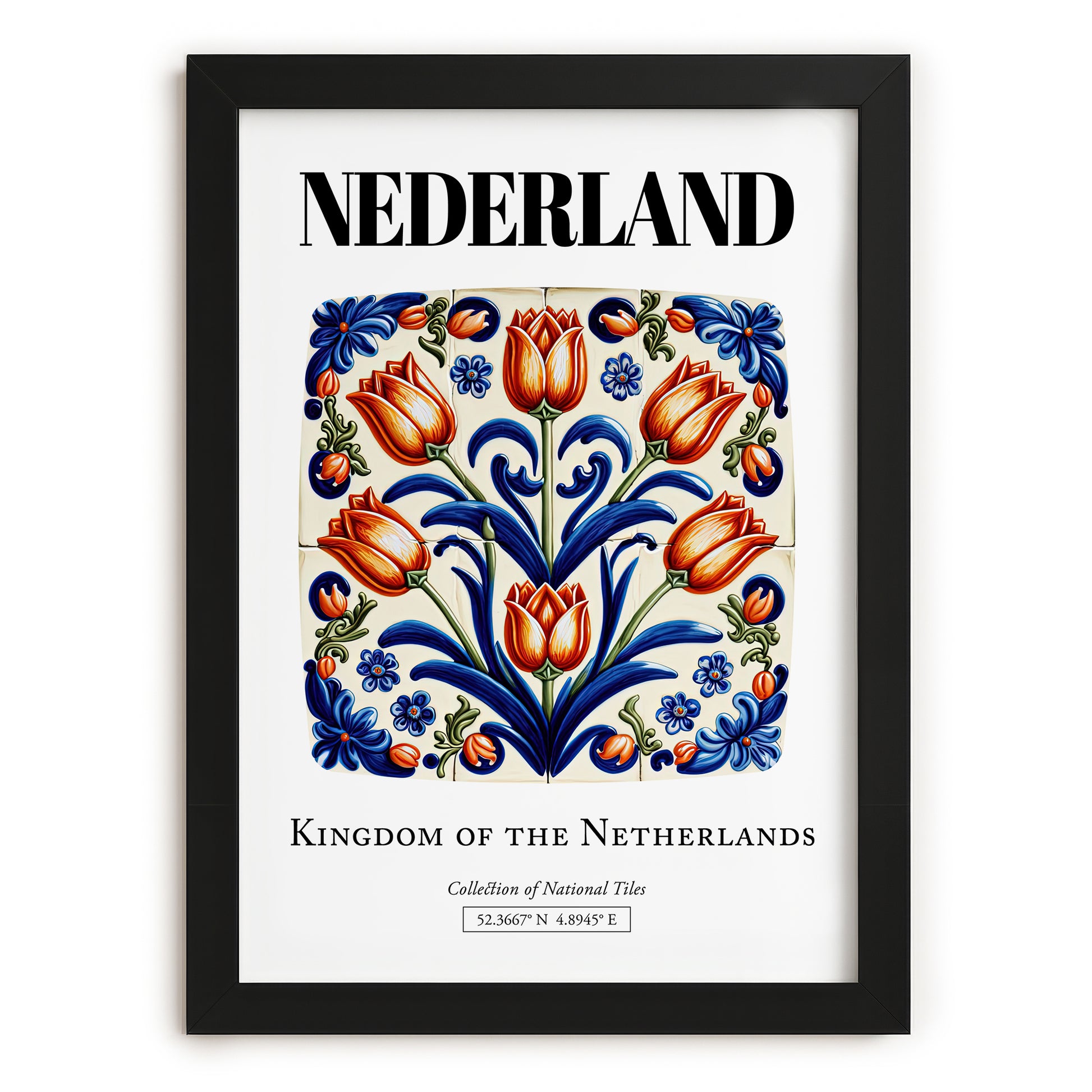 Nederland, Netherlands – Architectural Travel Art, in sleek black frame