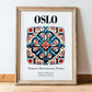 Oslo, Norway – National Pride Wall Decor, in wooden frame leaning on the floor