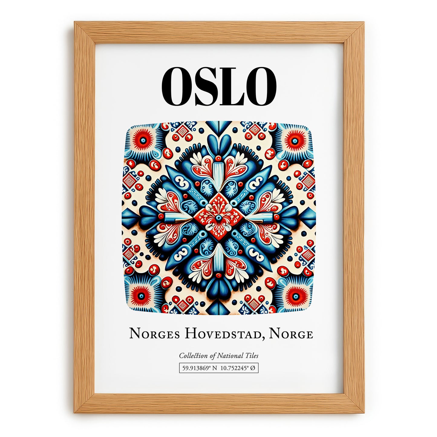 Oslo, Norway – National Pride Wall Decor, set in oak frame