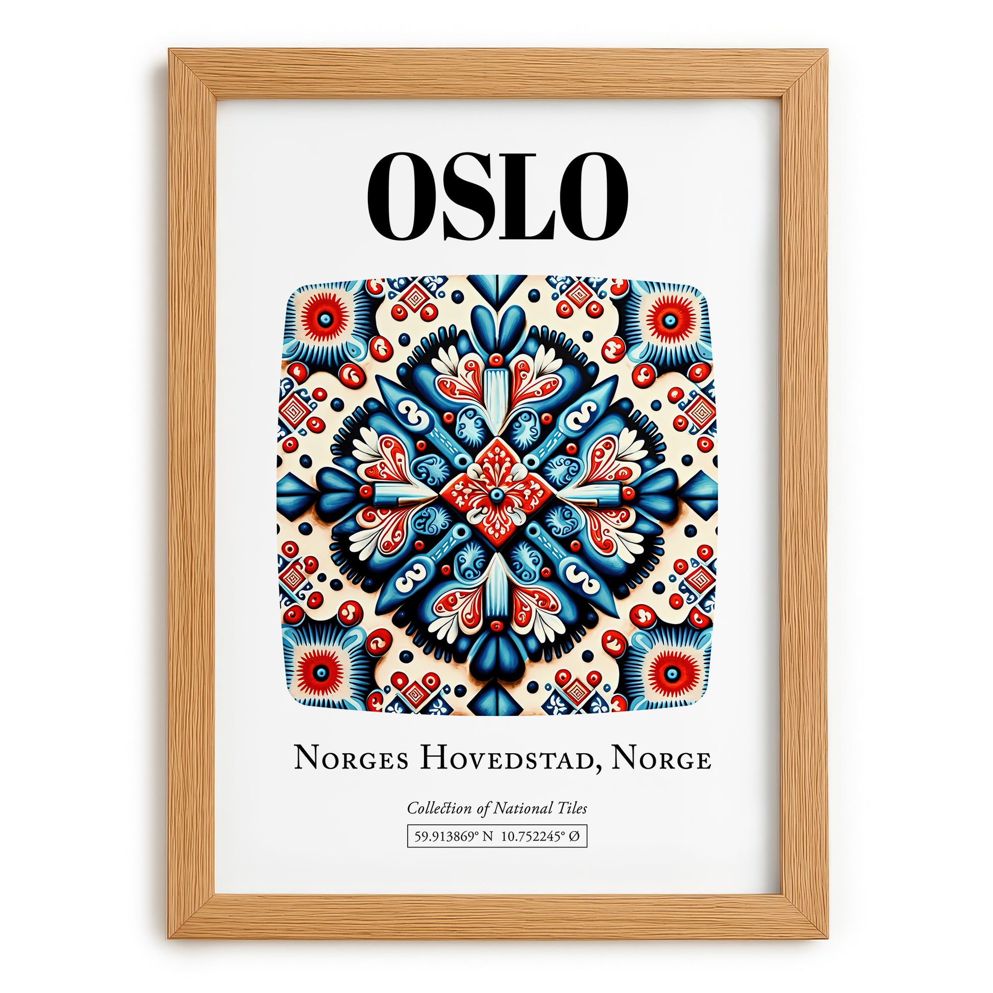 Oslo, Norway – National Pride Wall Decor, set in oak frame